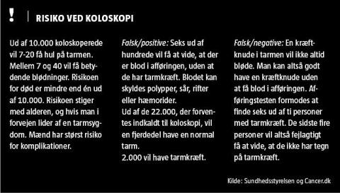 FAKTA Risiko ved koloskopi