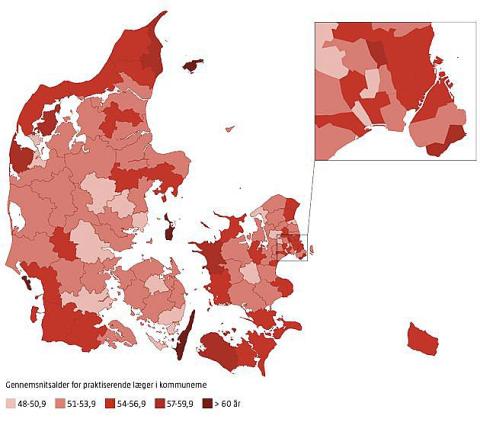 Farveskala:
Lysest rød: 48-59,0 år
Lyserød: 51-53,9 år
Rød: 54-56,9 år
Mørkere rød: 57-59,9 år
Mørkest rød: over 60 år.