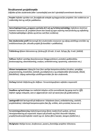 Struktureret projektmøde