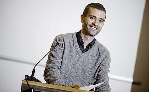 Andreas Rudkjøbing på Lægemødet 2015, hvor han efter et kampvalg med tæt opløb blev valgt som formand med stor opbakning fra YL. Foto: Claus Boesen