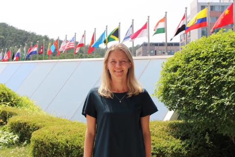 Marianne Holm i Seoul. Privatfoto.