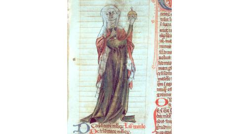 Trota af Salerno. Illustration fra middelalderligt håndskrift.