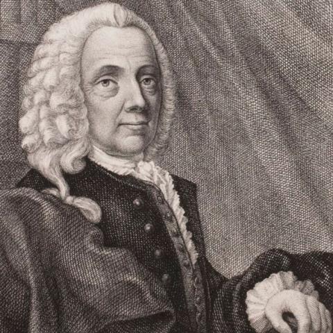 Ludvig Holberg. Radering af J. Magnus-Petersen. Statens Museum for Kunst.