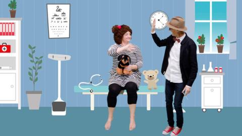 Læger Formidler har sammen med YouTube-stjernerne Popsi og Krelle lavet serien Hos lægen med Popsi og Krelle, som skaber en god stemning omkring at gå til lægen. Foto: Popsi og Krelle, POK ApS.