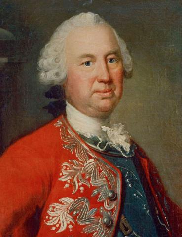 Arkitekten Laurids de Thurah overtog det næsten færdige byggeri af Frederiks Hospital, da den stressramte kongelige bygmester Nicolai Eigtved døde. Laurids de Thurah gav bygningerne den skikkelse, de har i dag. Maleri af Johan Hörner på Frederiksborg Museet.