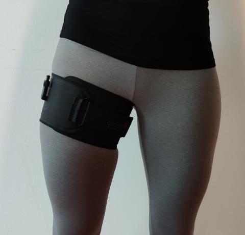 Placeringen af en pneumatisk manchet under okklusionsgangtræning.