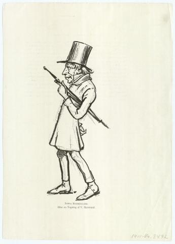 Kierkegaard tegnet af jævnaldrende Wilhelm Marstrand (1810-1873). Årstallet er ukendt (Det Kgl. Bibliotek).